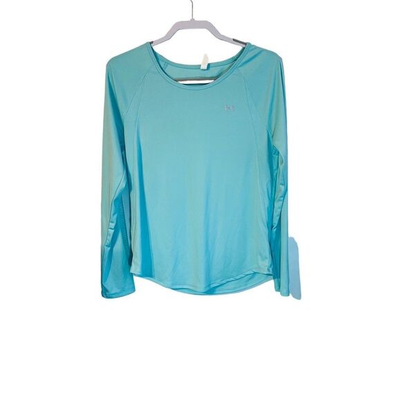 Under Armour HeatGear Lightweight Compression Blue Long Sleeve Top Sz M - Picture 1 of 6